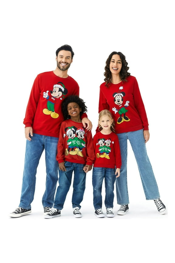 Girls Boys Christmas Sweatshirts Mickey Minnie Mouse Graphic Family Matching Sets Pullover Ugly Sweatshirts