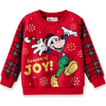 thumbnail image 1 of Disney Girls Boys Christmas Sweatshirts Mickey Mouse Ugly Graphic Crewneck Fleece Sweatshirt Toddler 3-4T, 1 of 9
