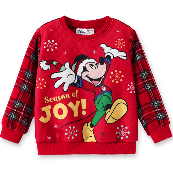 Disney Girls Boys Christmas Sweatshirts Mickey Mouse Ugly Graphic Crewneck Fleece Sweatshirt Toddler 3-4T