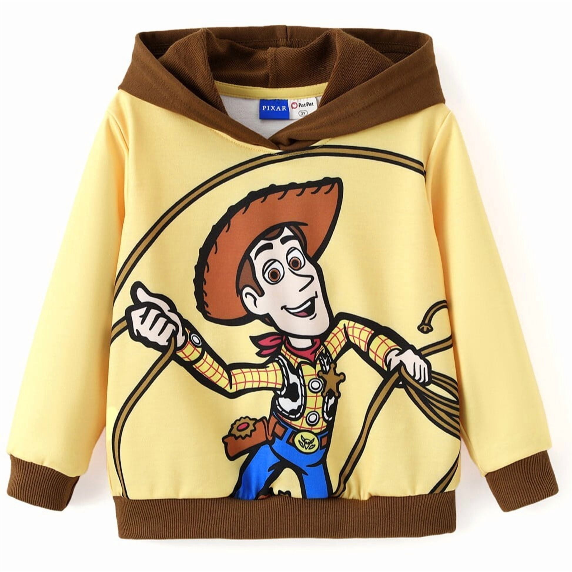 Girls Boys Hoodies Sweatshirts Pixar Toy Story Woody Graphic School Yellow Pullover Top 3-4T