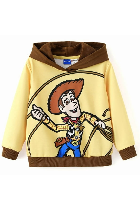 Girls Boys Hoodies Sweatshirts Pixar Toy Story Woody Graphic School Yellow Pullover Top 3-4T