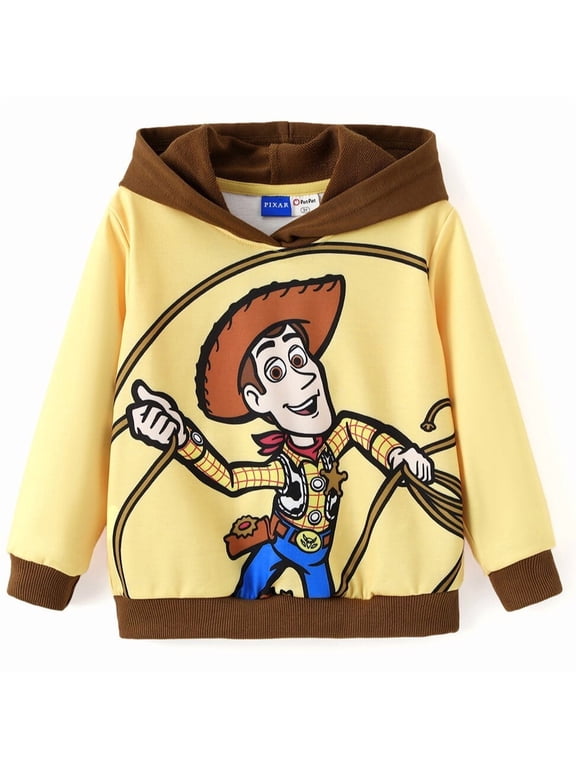 Girls Boys Hoodies Sweatshirts Pixar Toy Story Woody Graphic School Yellow Pullover Top 5-6T