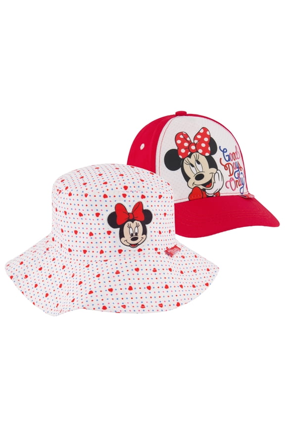 Girls’ Bucket Hat – Reversible Minnie Mouse or Princess Sun Hat