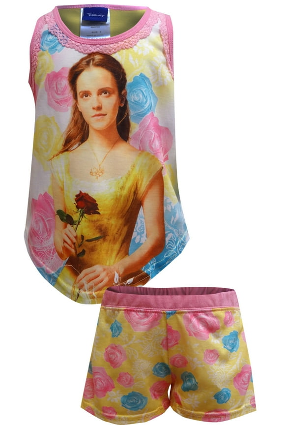 Girls Disney Beauty and the Beast Movie Shortie Pajama Set (8)