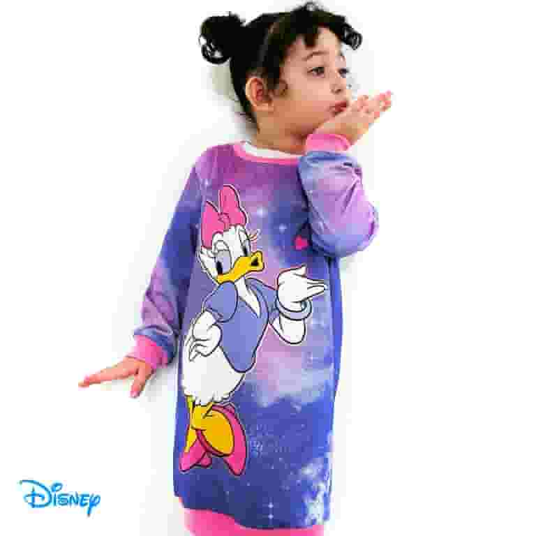 Disney☆Daisy Duck Sweatshirt Dress ワンピース【UK発】 Disney Girls Dresses Daisy Duck Star Gifts Graphic Ugly