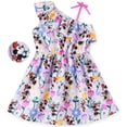 thumbnail image 1 of Disney Girls Dresses Minnie Mouse Graphic Flower Floral Off Shoulder Sundress Easter Dress Toddlers Kids 3-4T, 1 of 8