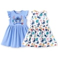 thumbnail image 1 of Disney Girls Dresses Stitch 2 Pack Graphic Ruffled Sleeveless Tank Spring Summer Easter Costume Dress Kids 6-7Y, 1 of 8