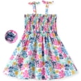 thumbnail image 1 of Disney Girls Dresses Stitch Angle Hawaiian Smocked Floral Sundress Halter Easter Dress Kids 6-7Y, 1 of 8