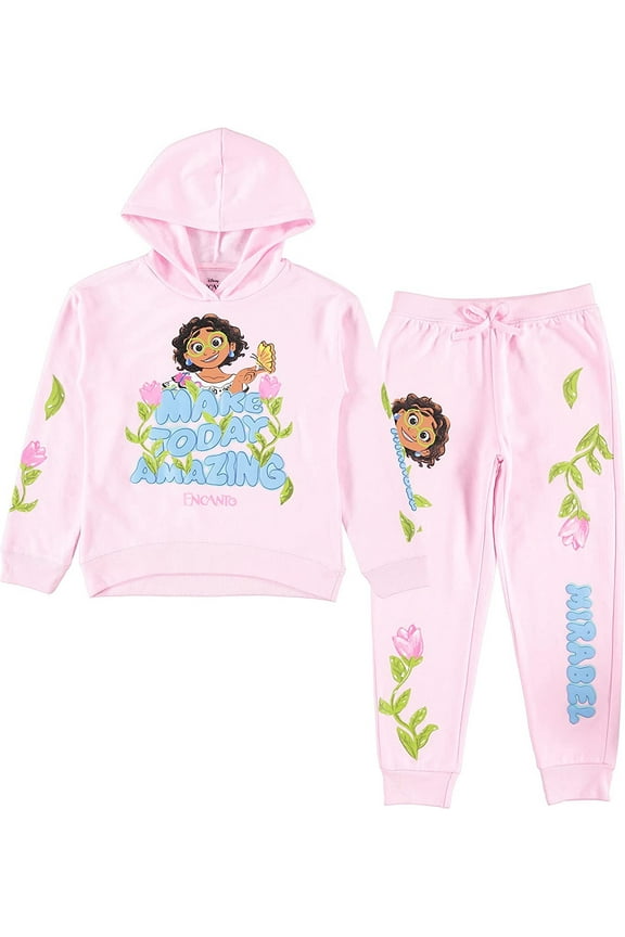 Girls Encanto Pullover Hoodie and Sweatpants Jogger Clothing Set - Little to Big Girl Sizes 4-16