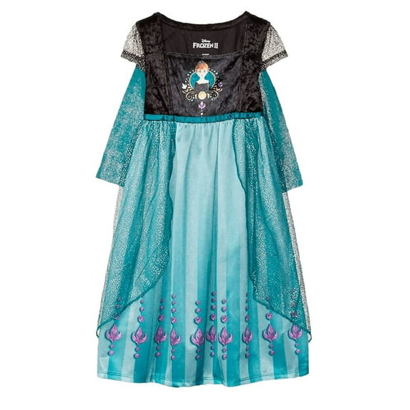 Disney Girls' Frozen 2 Fantasy Gown Nightgown, ANNA IS ROYALTY, 4