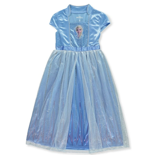 Disney Girls' Frozen 2 Fantasy Gown Nightgown, FANTASY ELSA 2, 8