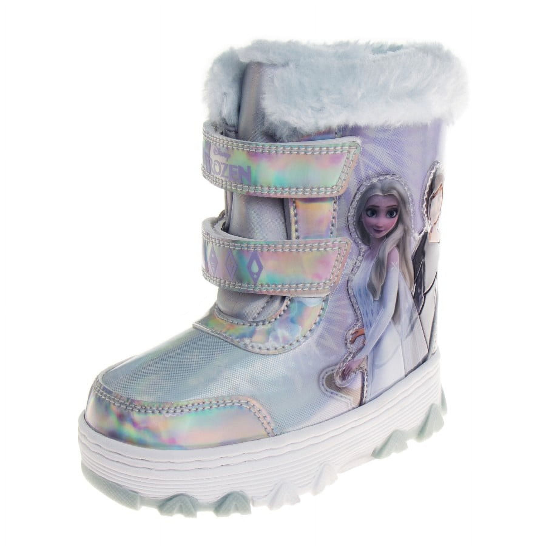 Disney Girls’ Frozen Boots – Elsa and Anna Fur Trim Snow Boots (Toddler/Little Kid) color: Purple size: 9