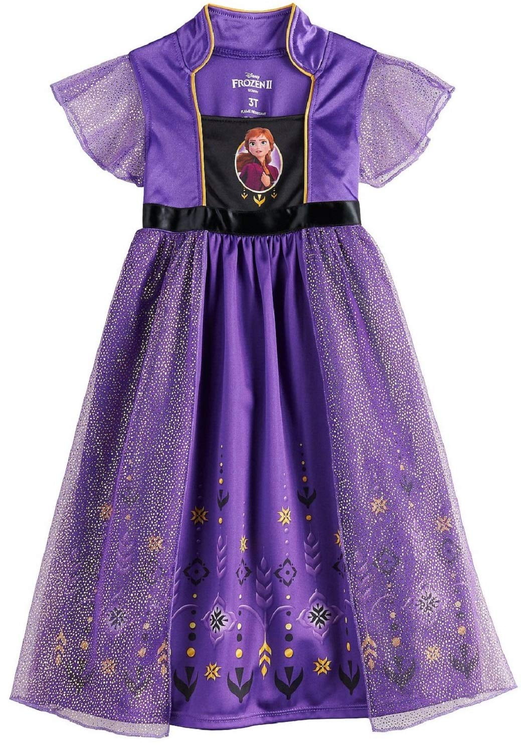 Disney Girls' Frozen Fantasy Nightgown Princess Elsa Dress Pajama