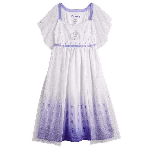 Disney Girls' Frozen Fantasy Nightgown Princess Elsa Dress Pajama, White - Elsa Epilogue, Size 3T