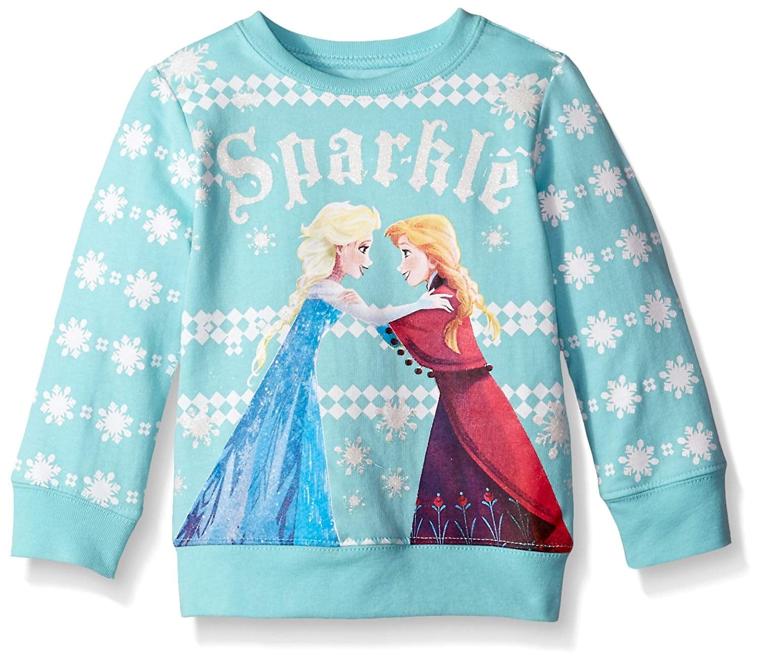 Disney Girls' Frozen Sisters Sparkle Nordic Crew-Neck Sweatshirt Size 5T
