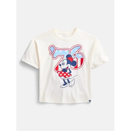 Minnie Mouse Girls 76 Patriotic Americana Graphic Tee, Sizes 4-18