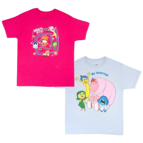 Disney Girls Inside Out 2 Pack Short Sleeve T-shirt Set For Women (Size XS-XL)