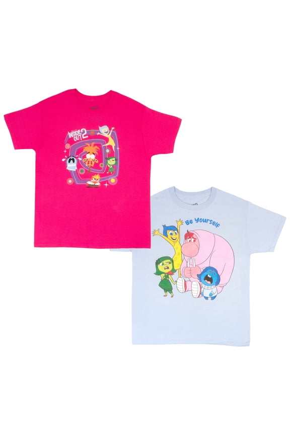 Girls Inside Out 2 Pack Short Sleeve T-shirt Set For Women (Size XS-XL)