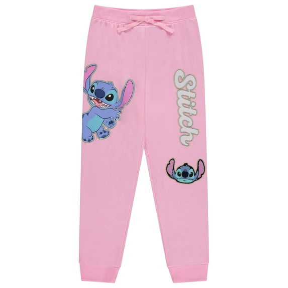Disney Girls Jogger Sweatpants with Lilo and Stitch, Minnie Mouse Prinveses, Little and Big Girls Sizes 4-16 Blush