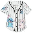 thumbnail image 1 of Disney Girls Lilo & Stitch, Angel Baseball Jersey Classic Mesh Button Down Fashion-t-Shirts, White/Black, 10-12 US, 1 of 1
