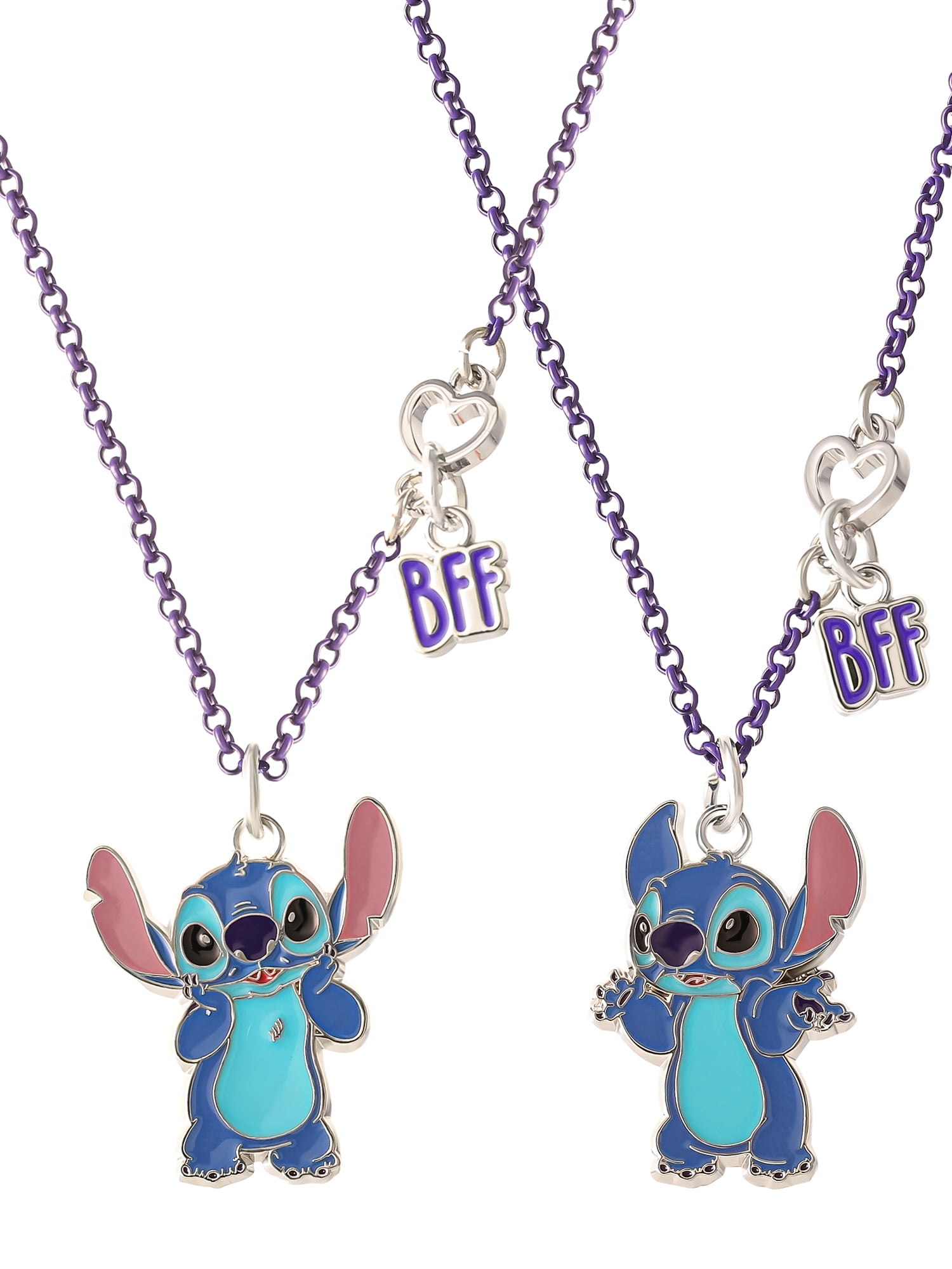 Girls/Tween Lilo & Stitch Best Friends Necklace, Set of 2 with BFF Charm, 18"