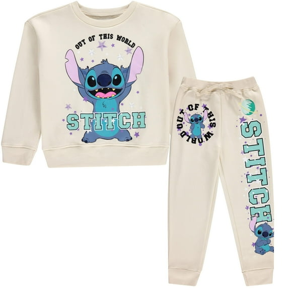 Disney Girls Lilo & Stitch Clothing Set - Stitch Sweatshirt Hoodie and Jogger - 2-Piece Outfit Set - Sizes 4-16