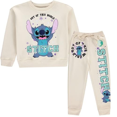 Disney Girls Lilo & Stitch Clothing Set - Stitch Sweatshirt Hoodie and Jogger - 2-Piece Outfit Set - Sizes 4-16