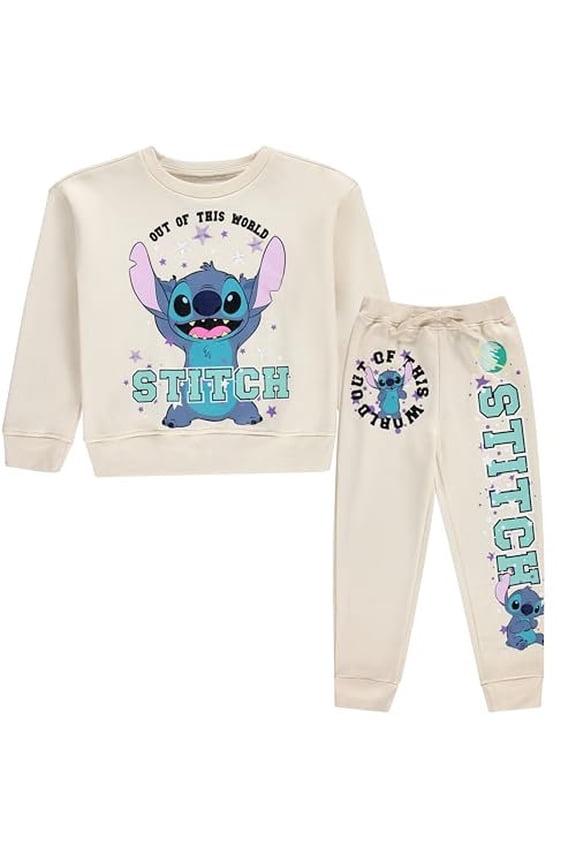 Girls Lilo & Stitch Clothing Set - Stitch Sweatshirt Hoodie and Jogger - 2-Piece Outfit Set - Sizes 4-16