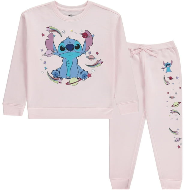 Disney Girls Lilo & Stitch Clothing Set Stitch Sweatshirt Hoodie and Jogger 2Piece Outfit