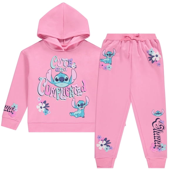 Disney Girls Lilo & Stitch Clothing Set - Stitch Sweatshirt Hoodie and Jogger - 2-Piece Outfit Set - Sizes 4-30