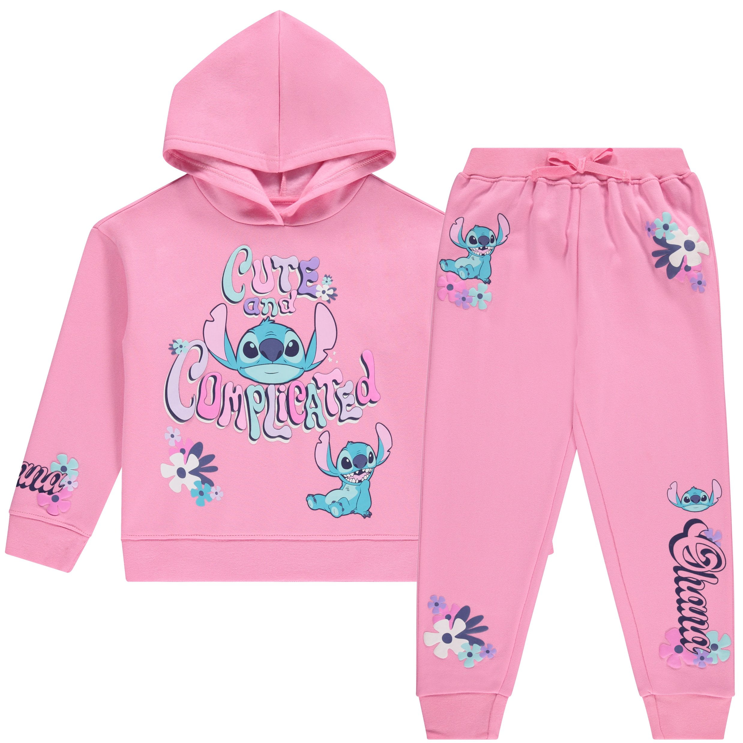 Disney Girls Lilo & Stitch Clothing Set - Stitch Sweatshirt Hoodie and Jogger - 2-Piece Outfit Set - Sizes 4-31
