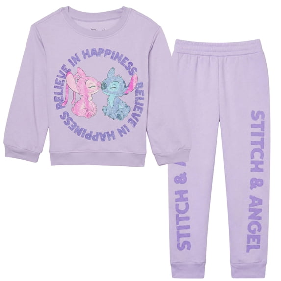 Disney Girls Lilo & Stitch Crewneck Sweatshirt & Jogger 2-Piece Set
