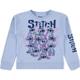 thumbnail image 1 of Disney Girls Lilo and Stitch Sweatshirt - Girls Classic Lilo and Stitch Lilo and Stitch Crewneck Sweatshirt with Sleeve Print Light Blue, X-Large, 1 of 7