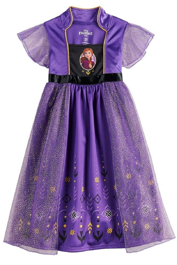 Girls’ Little “Frozen” Fantasy Nightgown, Anna - Royal Purple, 4T