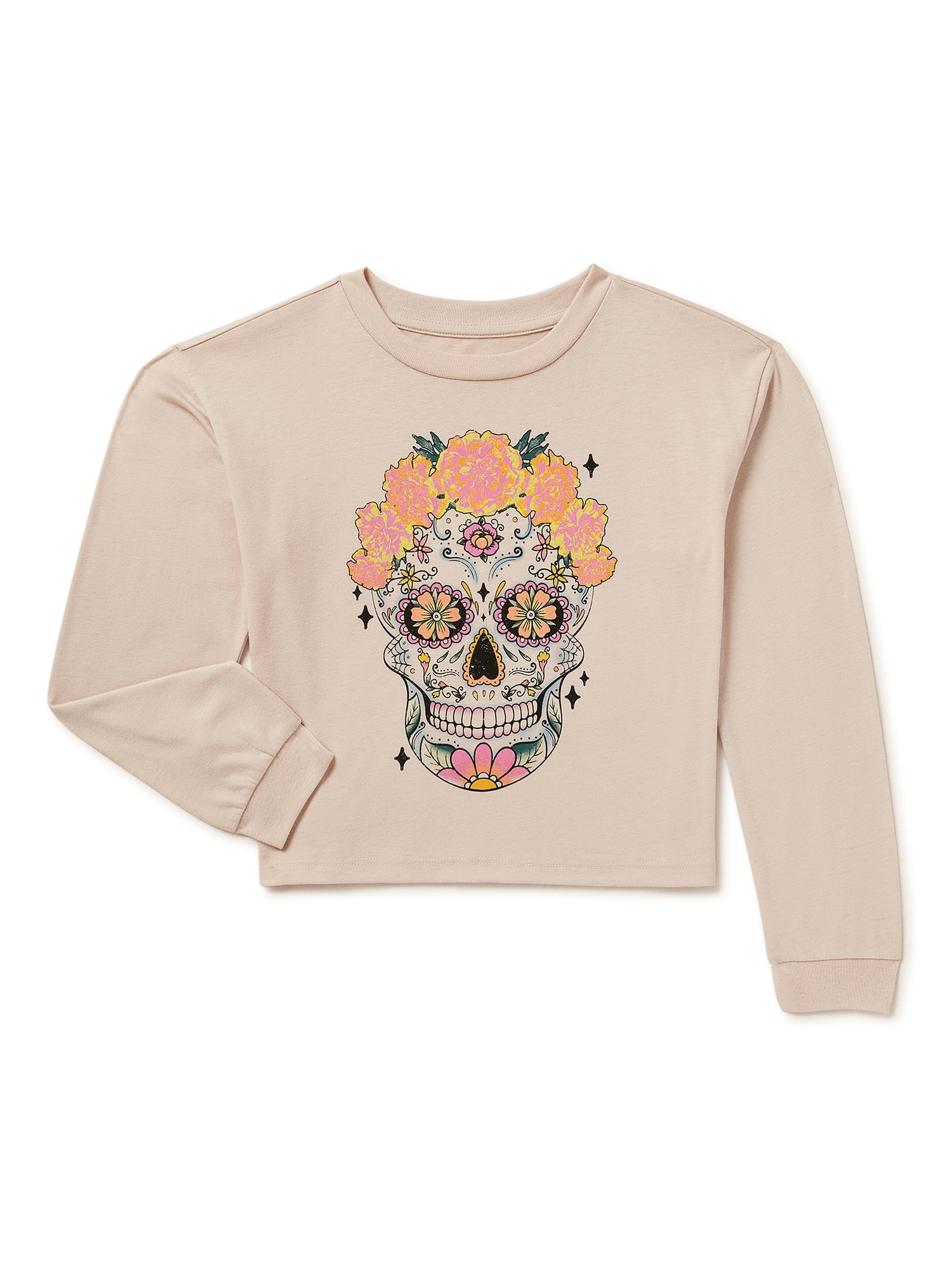 Disney Girls Long Sleeve Dia De Los Muertos T-Shirt, Sizes 4-18 & Plus
