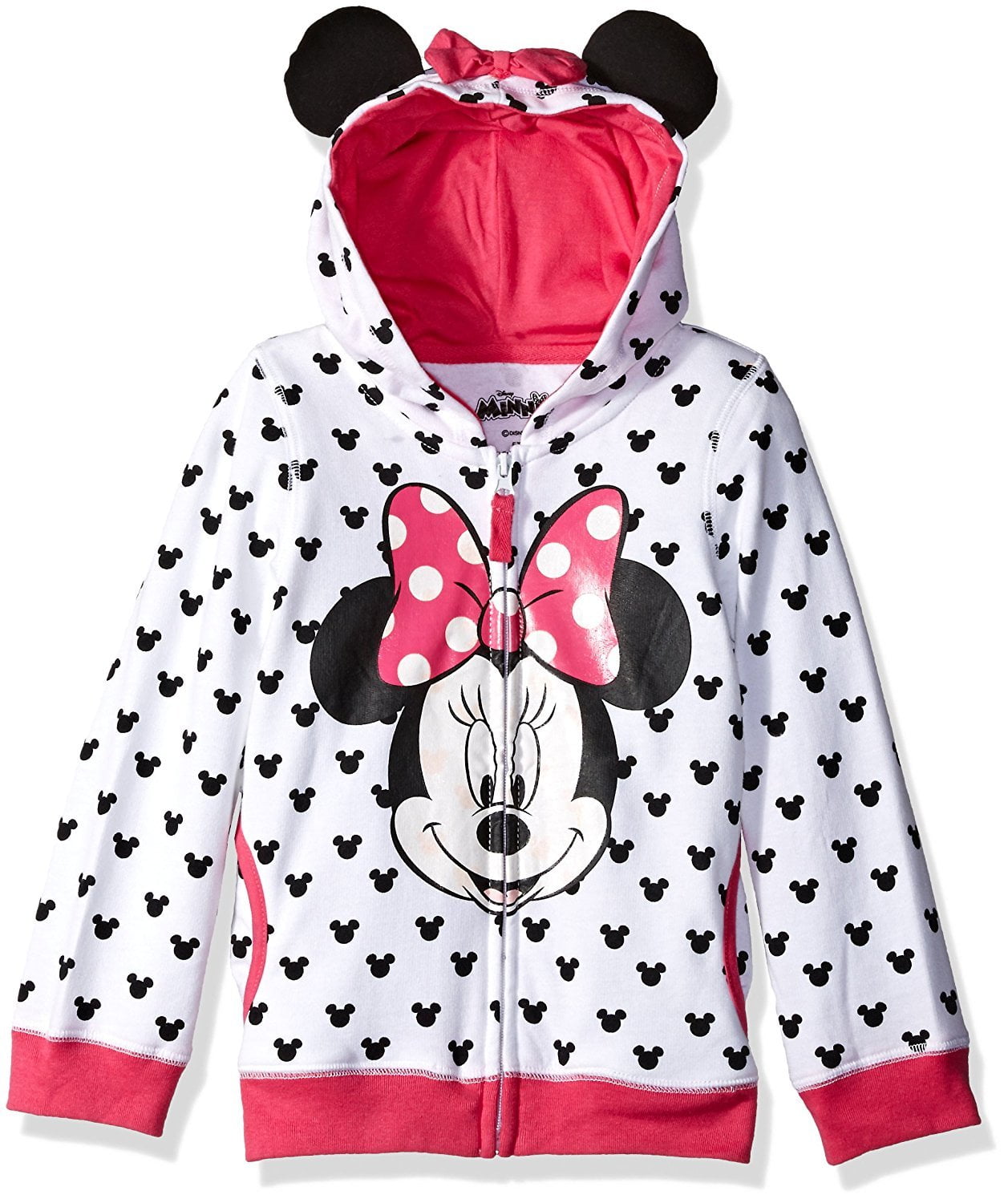 Disney Parks Hoodie Sweatshirt store Minnie Mouse Ears Silhouette Bowtie Hood Black L