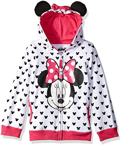 Disney Girls' Minnie Hoodie with Bow and Ears- Toddler, Little and Big ...