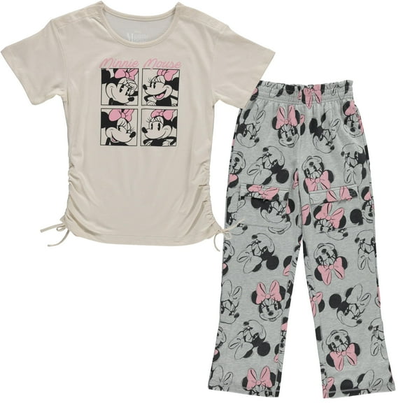 Disney Girls Minnie Mouse Adaptive T-Shirt & Jogger Set, Minnie Mouse Clothing Little and Big Girls Sizes