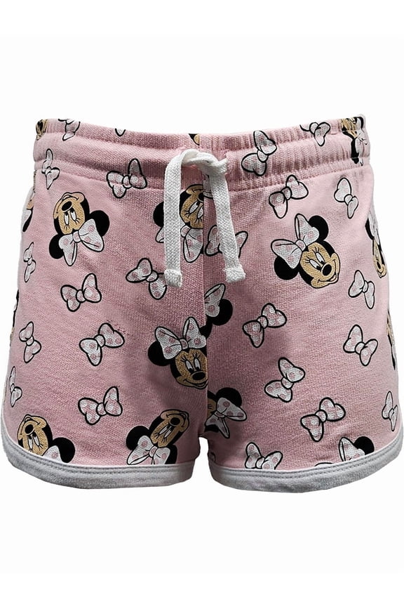 Minnie Pink Bow Youth Dolphin Short, XS-L (Girl's)