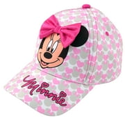 Disney Girls' Minnie Mouse Baseball Cap – 3D Bow Curved Brim Strap Back Hat (4-7)