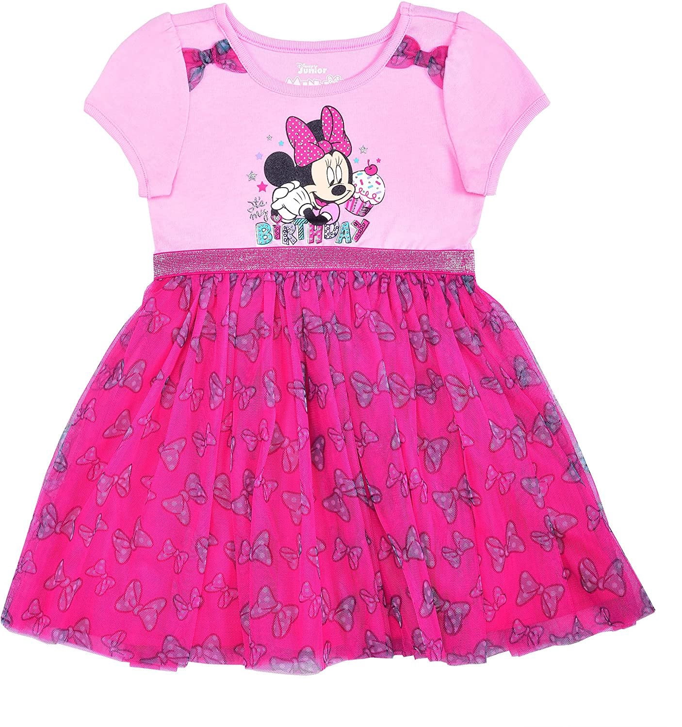 Minnie Mouse Princess Dress For Girls - Birthday Outfit With Headband & Belt - View #2
