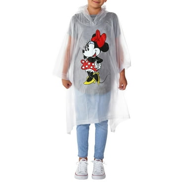 Disney Girls Minnie Mouse Classic Rain Poncho Clear Water Resistant