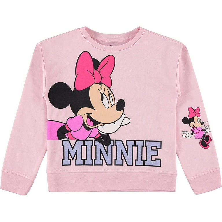 Disney Girls Minnie Mouse Sweatshirt, Graphic Print Cartoon Disney Girls Minnie Mouse Sweatshirt, Graphic Print Cartoon