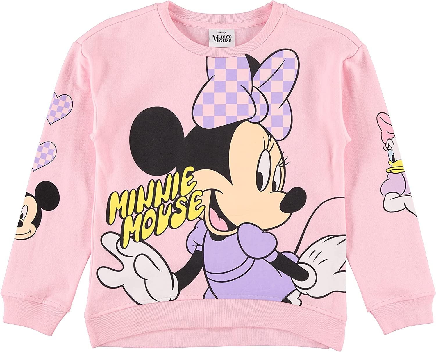 Disney Girls Minnie Mouse Girls Pullover Sweatshirt- Little to Big Girl  Sizes 4-16