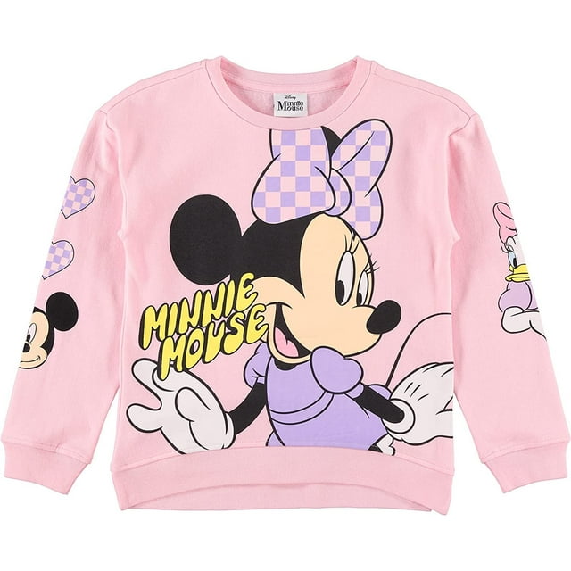 Disney Girls Minnie Mouse Girls Pullover Sweatshirt- Little to Big Girl ...
