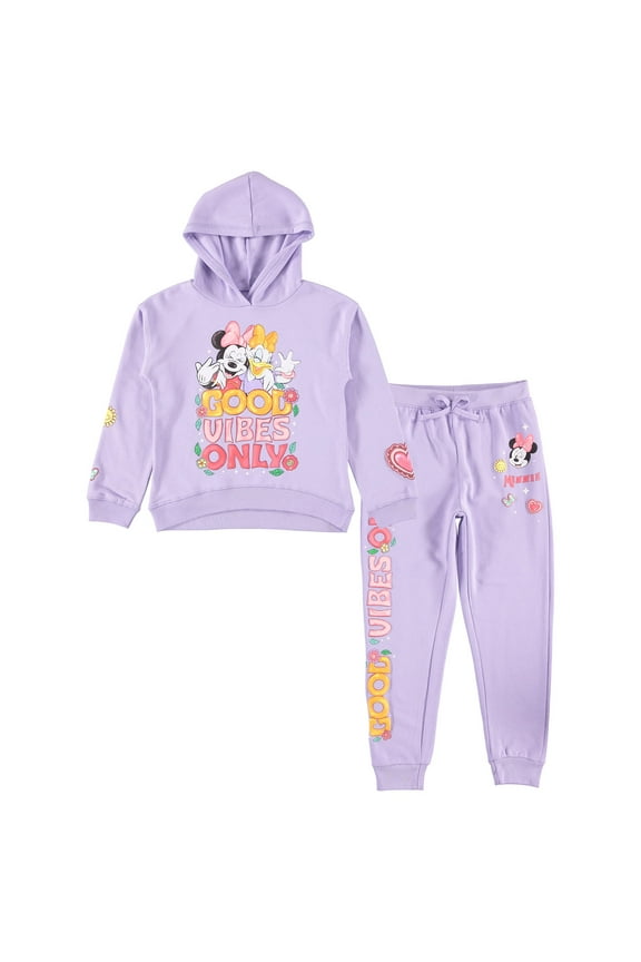 Girls Minnie Mouse Hoodie and Jogger Clothing Set - Sizes 4-16