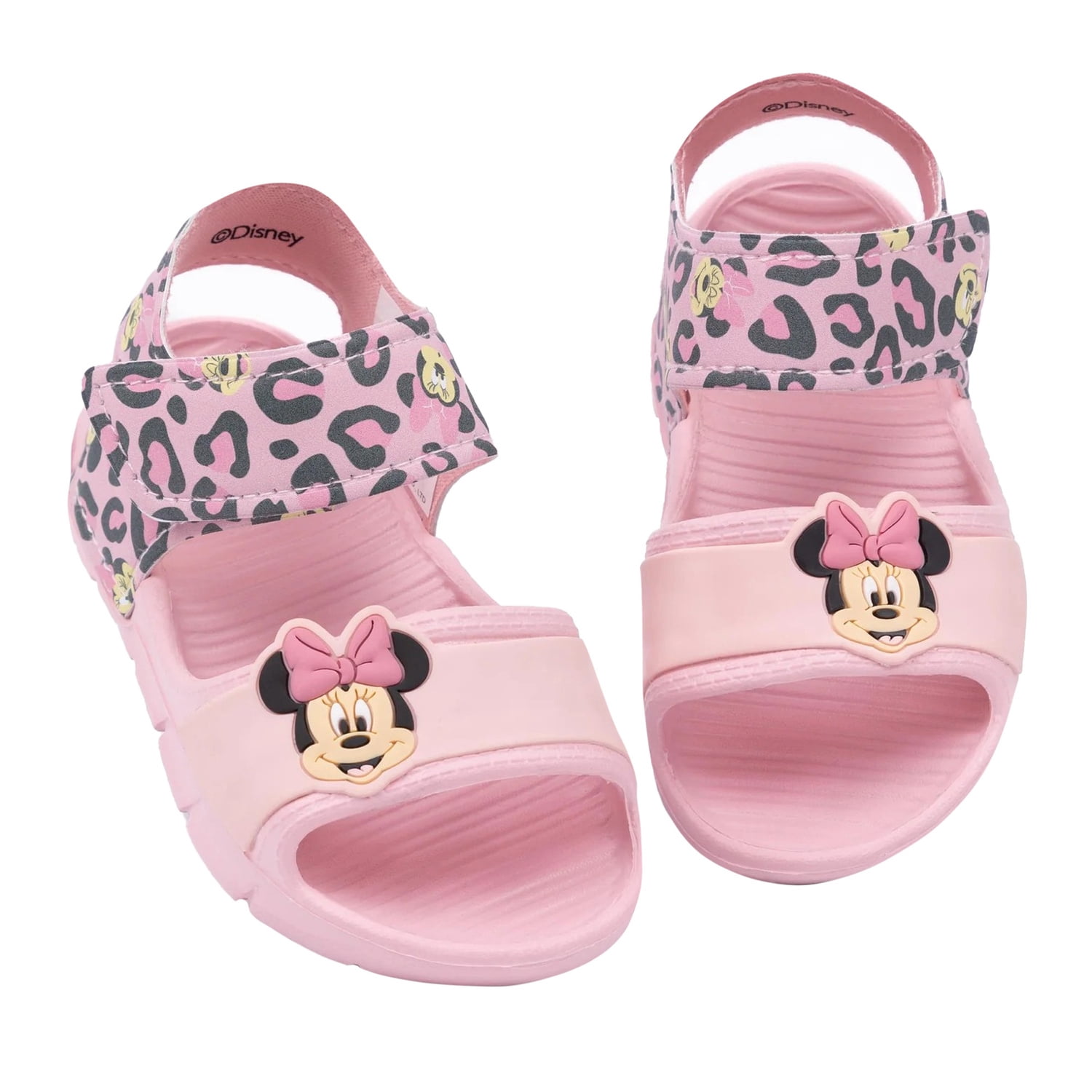 Cute Walk by Babyhug Disney Velcro Closure Sandals with Minnie Mouse Print - Dark Pink
