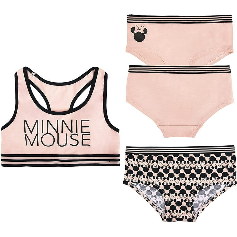 Disney Girls Mouse Underwear Multipacks, Minnie Bra Set 3pk, 16
