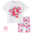 thumbnail image 1 of Disney Girls Outfit Set Princess Ariel Graphic Oversize Cotton T-shirt and Leggings Bike Shorts Summer Outfits Sets Baby Toddlers 2T, 1 of 11