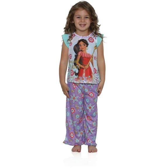 Disney Girls Pajama Elena Of Avalor Top and Pants Holiday Sleepwear, Purple, Size: 2T